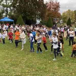 Échauffement dans le parc du Château 