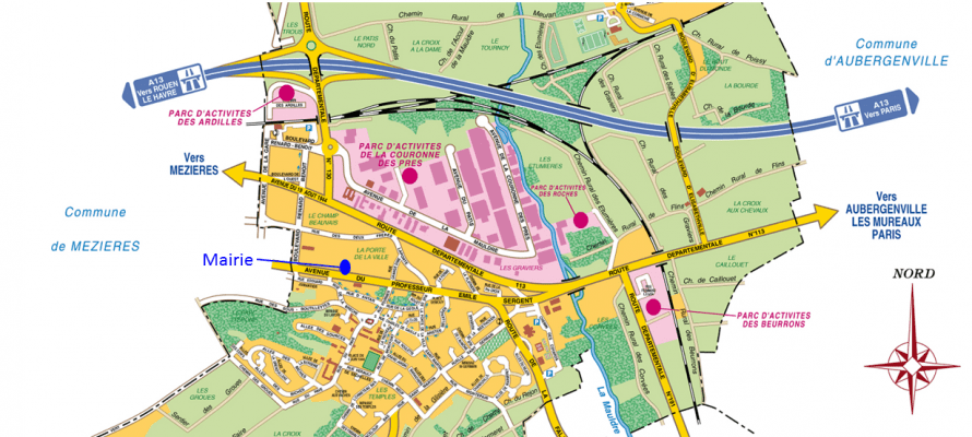 Plan des parcs d'activités