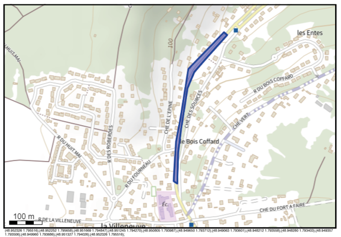 zone travaux concerné