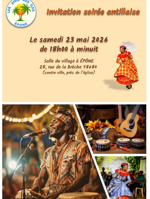carton d'invitation pour la soirée antillaise à Epône