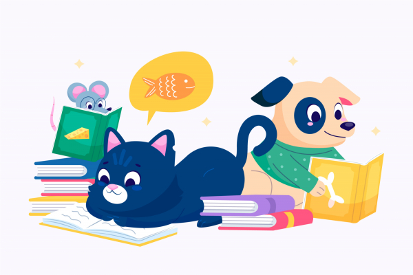 Bulles de lecture et gratouilles