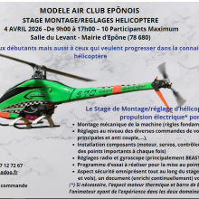 Le 4 Avril le MACE Modèle Air Club EPonnois propose une formation aux réglages des hélicoptères