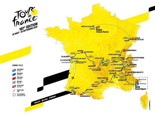 Tracé du Tour de France 2020