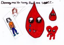 Dessin pour le Don du sang - Angela - CM1 - Pasteur