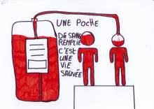 Dessin pour le Don du sang - Ines - CE1 - Pasteur
