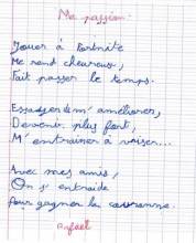 Poème enfant - Ma passion - Rafaël