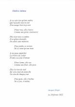 Poème adulte - Ombre intime - Jacques Roger